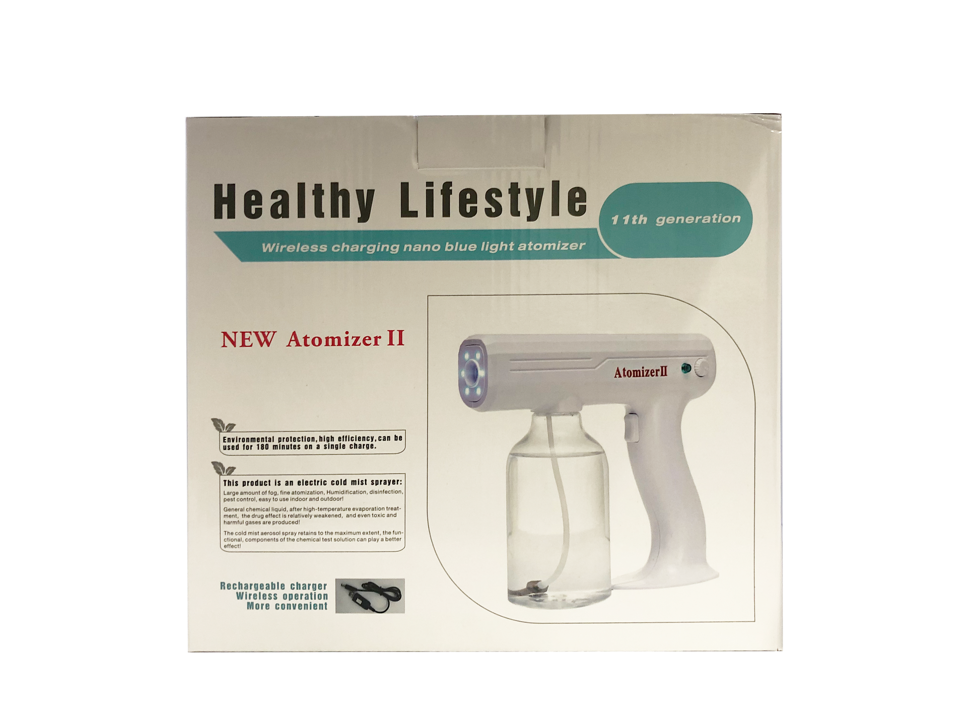 Healthy Lifestyle Nano Blue Light Atomizer II Disinfectant Spray Gun - Senior.com Disinfecting Spray Gun
