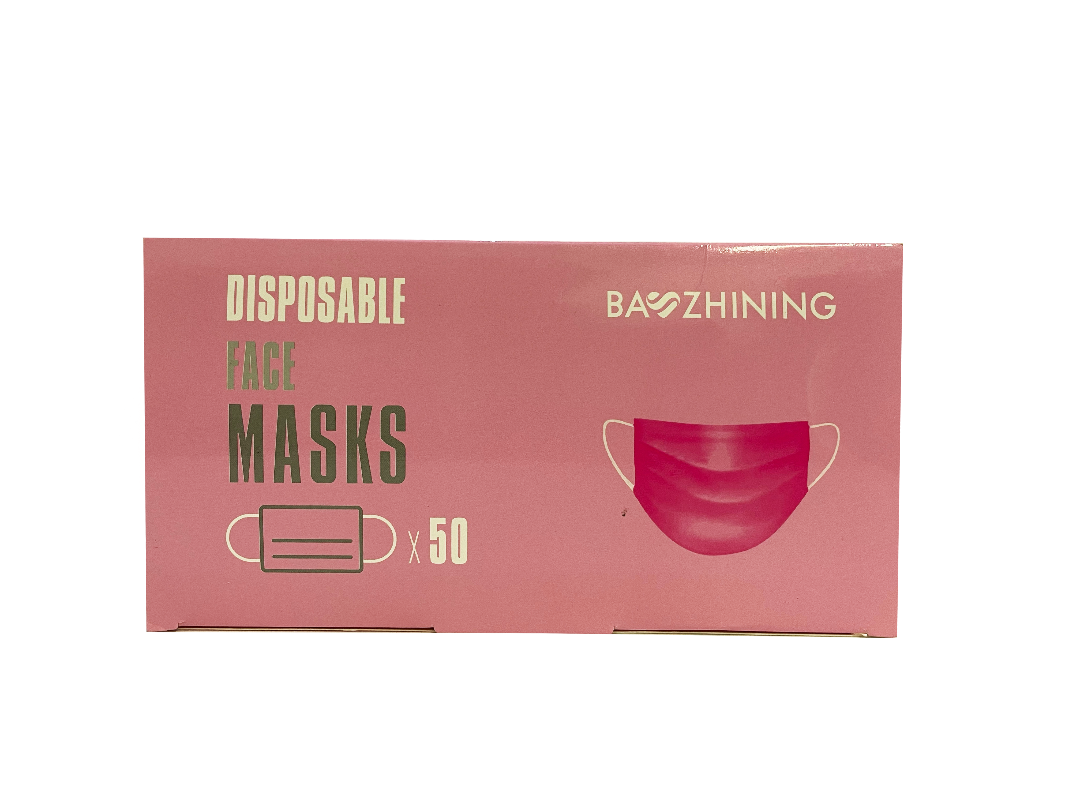 MaskWise Pink Disposable Protective 3Ply Face Masks - Box of 50 - Senior.com Surgical Style Masks