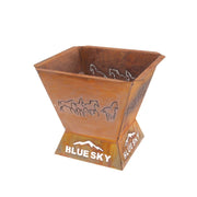 Blue Sky Badlands Steel Outdoor Square Fire Pit - 29.5 in. - Senior.com Fire Pits
