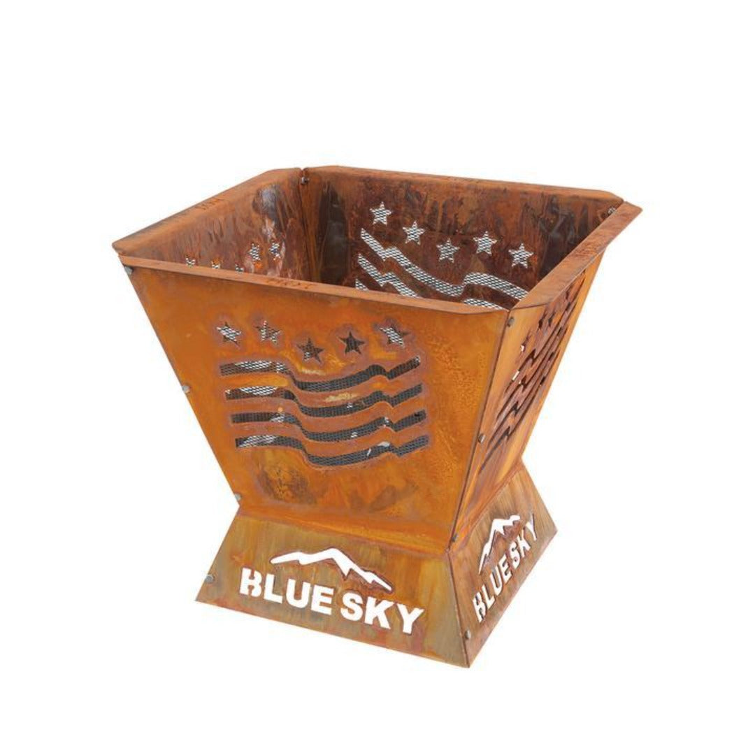 Blue Sky Badlands Steel Outdoor Square Fire Pit - 29.5 in. - Senior.com Fire Pits