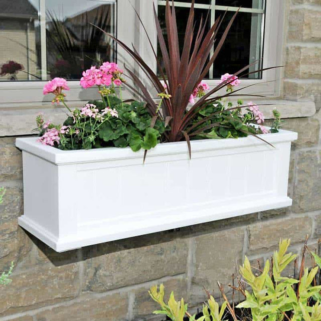 Mayne Cape Cod Window Box Planters with Double Wall 3 Foot
