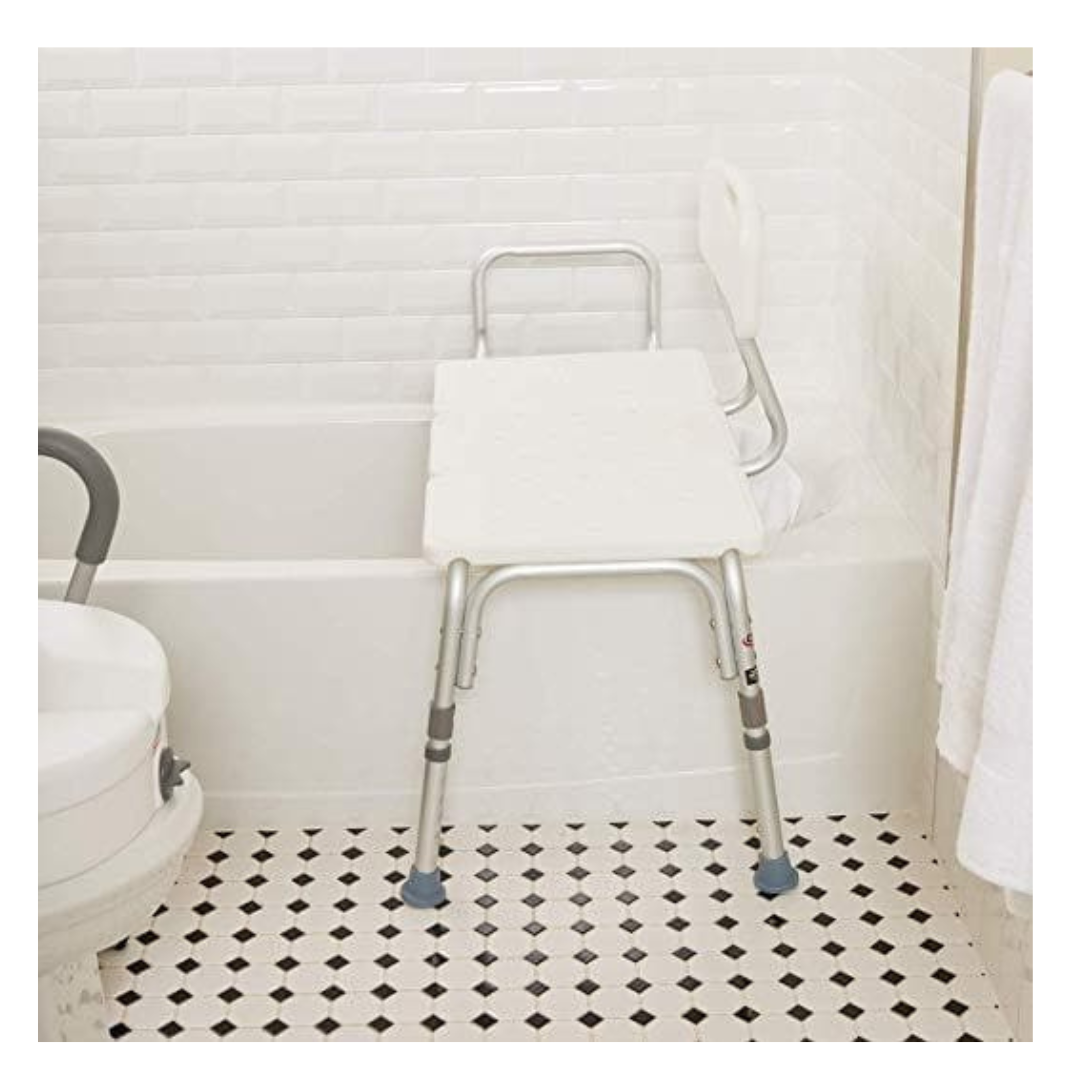 Carex Bathtub Shower Chair Transfer Bench with Height Adjustable Legs