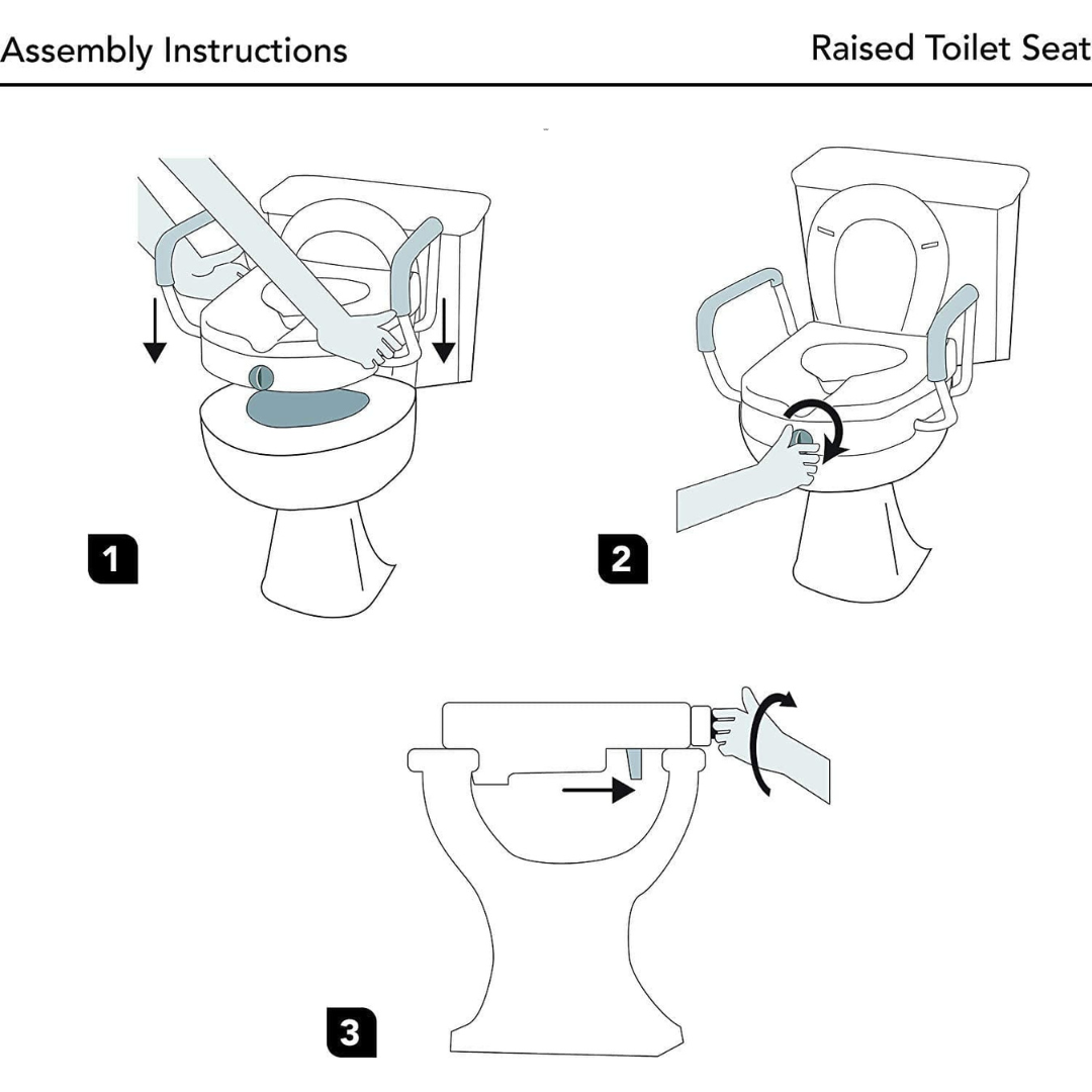 Carex EZ Lock Raised Toilet Seat with Removable or Adjustable Handles