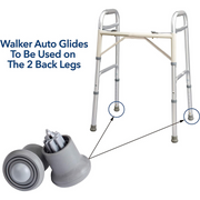 Carex Walker Auto Glides with Auto-Brakes for Added Safety and Stability - Senior.com Walker Ski Glides