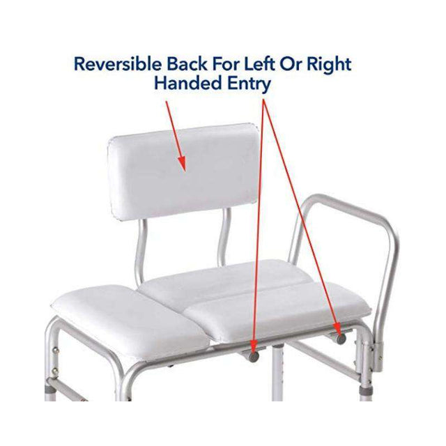 Carex Deluxe Padded Tub Transfer Bench Height Adjustable Legs