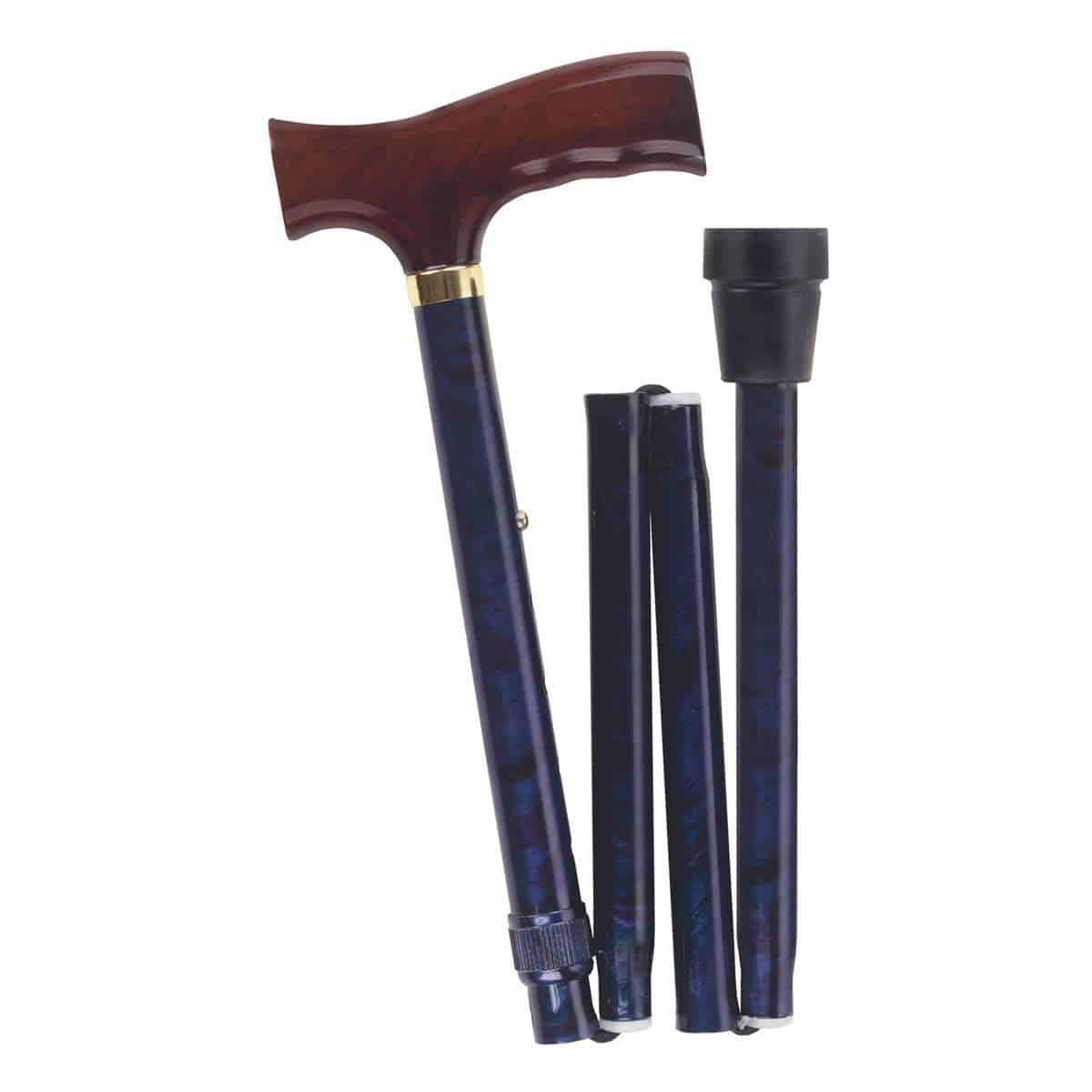 DMI Adjustable  Designer Folding Canes With Wood Handle - Senior.com Canes