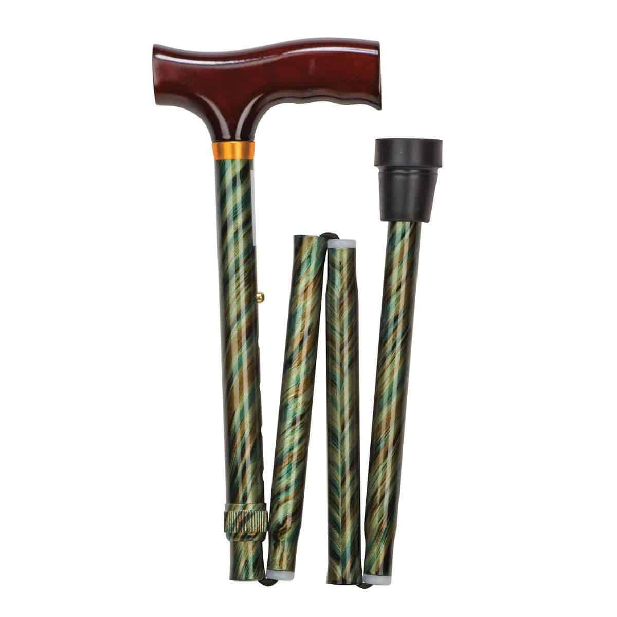 DMI Adjustable  Designer Folding Canes With Wood Handle - Senior.com Canes