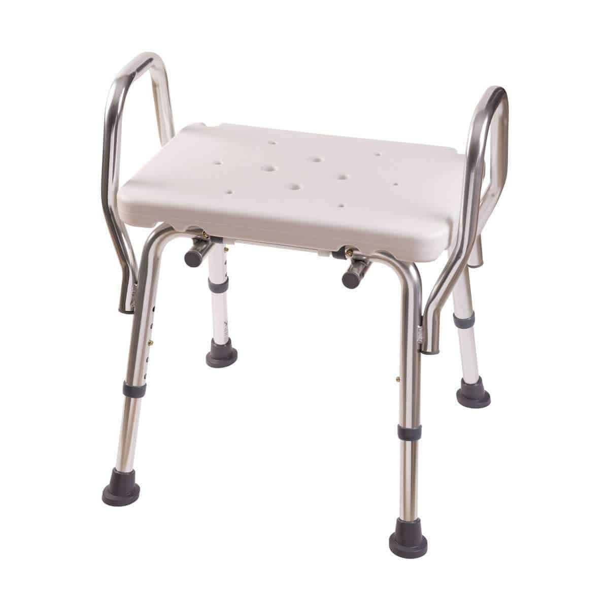 Heavy duty shower chair with outlet arms