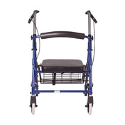 DMI Ultra Lightweight Folding Aluminum Hemi Rollators with Padded Seat & Basket - Senior.com Rollators