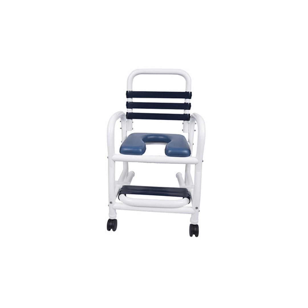 Mor-Medical Deluxe PVC Shower Commode Chair with Footrest - No Bucket - Senior.com PVC Shower Chairs