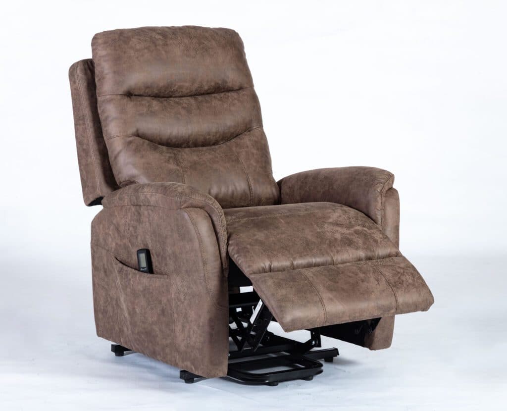 Lifesmart Single Motor Power Lift Chair w/Heat and Massage - Brown - Senior.com Assisted Lift Chairs