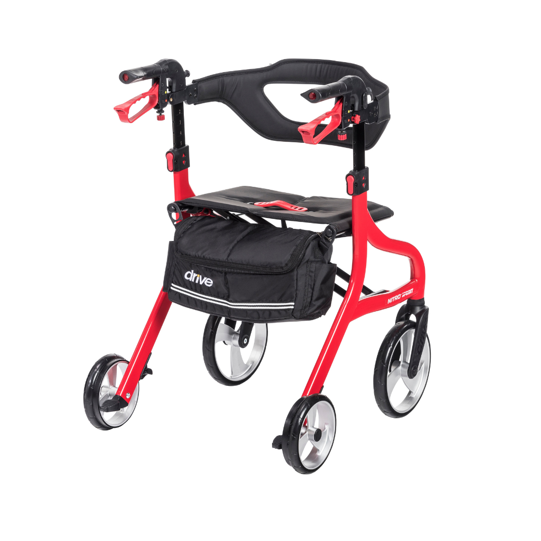 Drive Medical Nitro Sprint Rollator Euro Style Rolling Walker