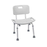 Drive Medical Bathroom Safety Shower Tub Bench Chair with Back Gray - Senior.com Bath Benches & Seats