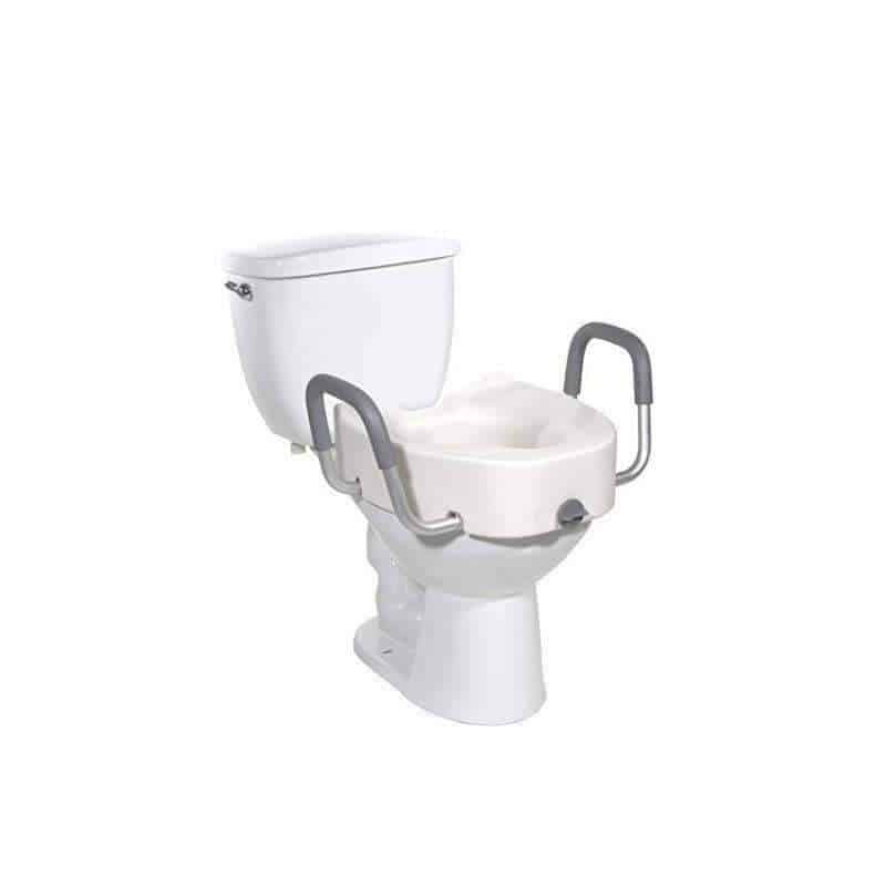 Drive Medical Premium Plastic Raised Toilet Seat with Lock and Padded Armrests Elongated - Senior.com Raised Toilet Seats