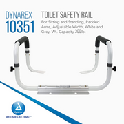 Dynarex Toilet Safety Rail - Attaches to Your Toilet - Stand Assist - Senior.com Toilet Safety Frames