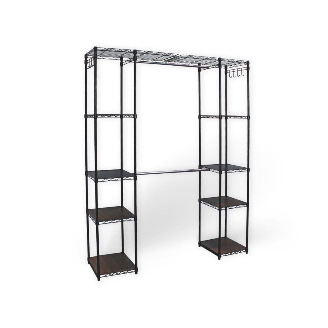 SafeRacks Expandable 4-Tier Double Rod Garment Metal Storage Rack