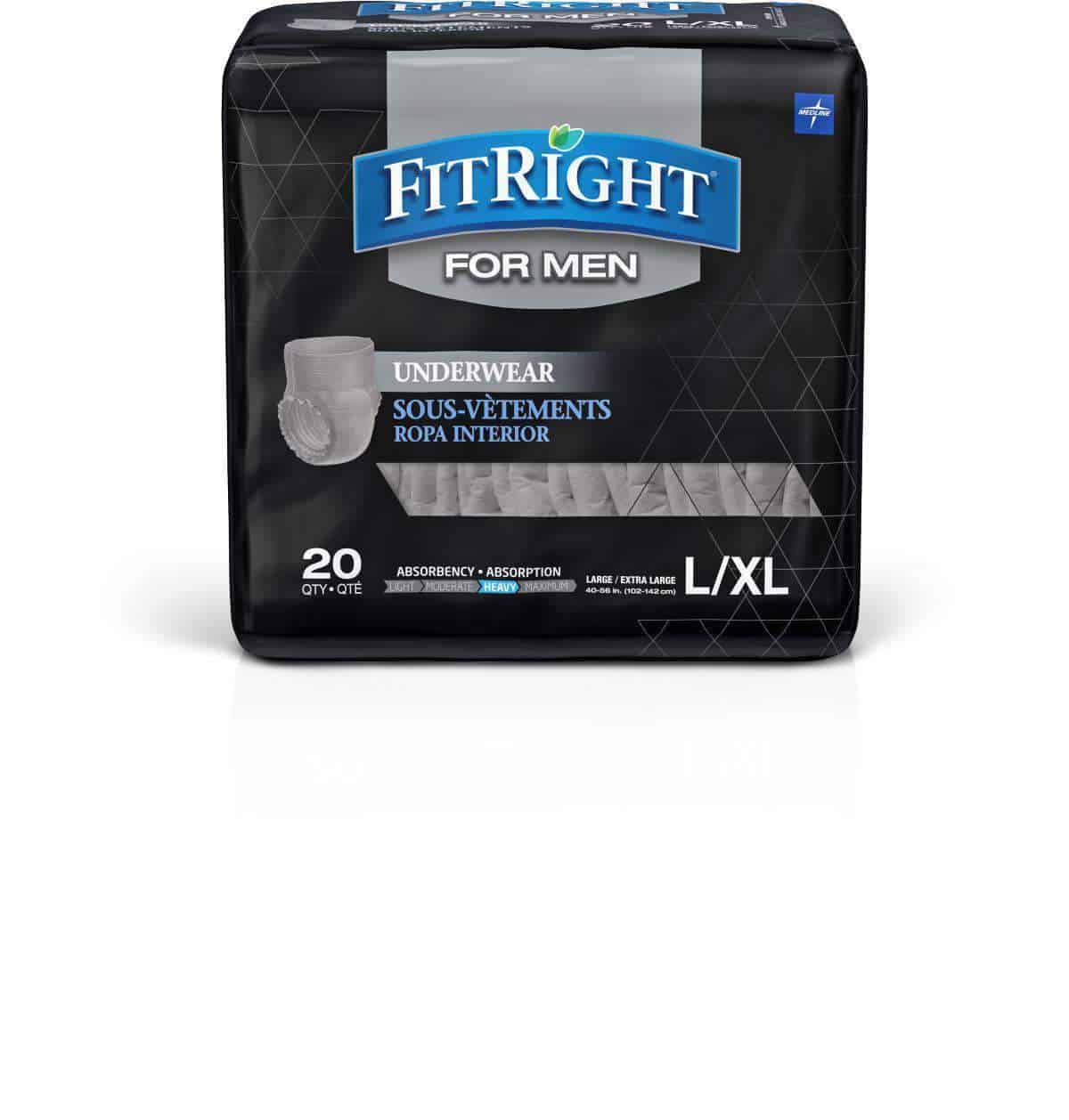 FitRight Ultra Absorbency Underwear for Men Case of 80