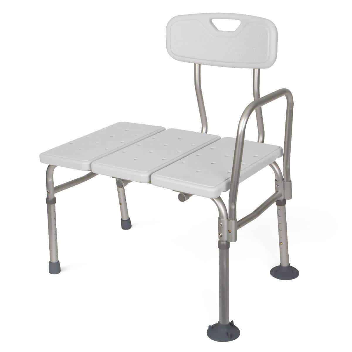 Medline Unpadded Shower Transfer Bench with Suction Cup Tips - Senior.com Transfer Equipment