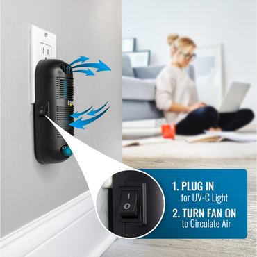 HealthSmart Filterless UV-C Plug-In Air Sanitizer – Black - Senior.com Air Purifiers
