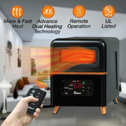 Dr Infrared Heater Dual Heating Hybrid Space Heater -1500W with Remote - Senior.com Heaters & Fireplaces