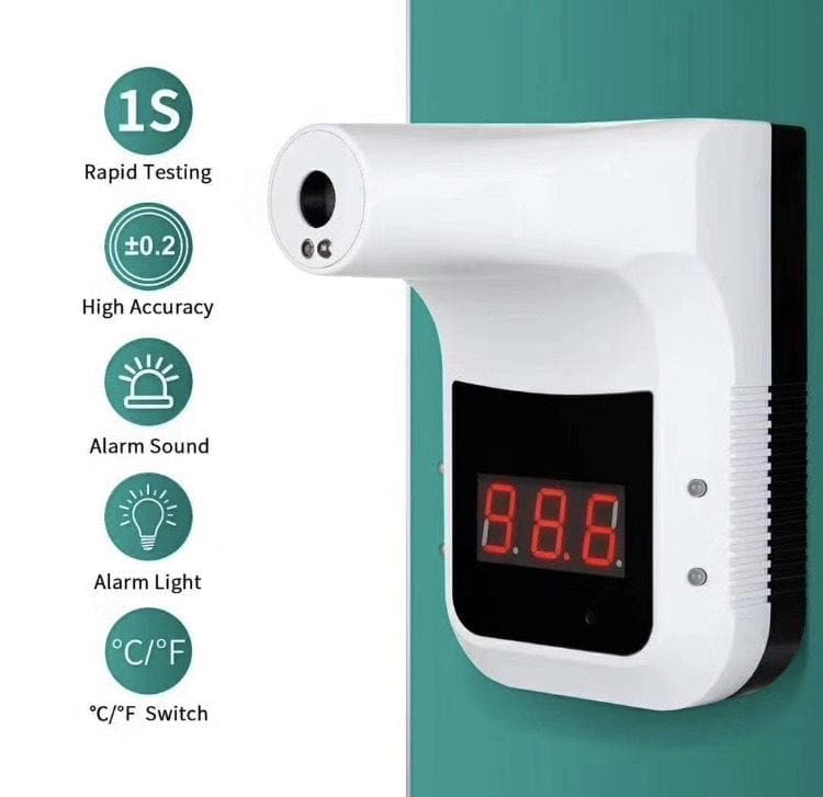 K3 Non Contact Hands Free Infrared Wall Digital Thermometer W Alarm 7908