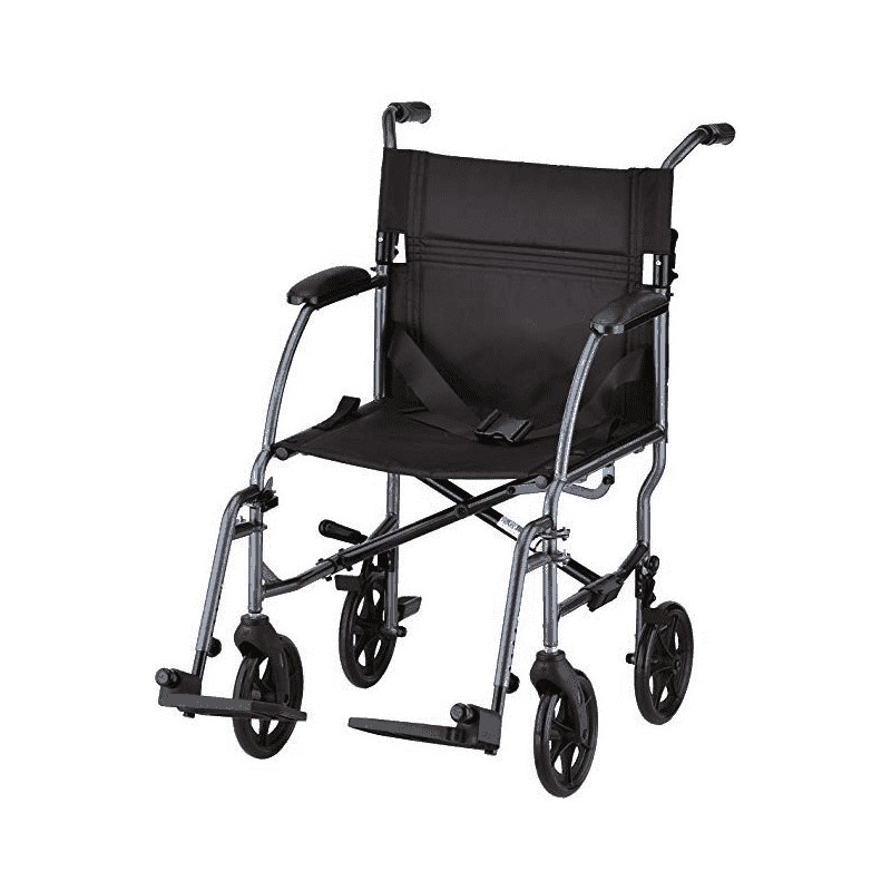 Nova Medical 18" Lightweight Aluminum Folding Transport Chair - Open Box - Senior.com Transport Chairs