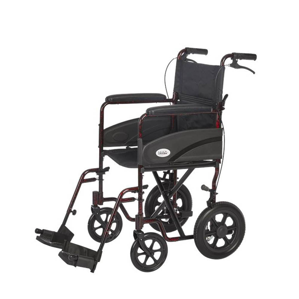 Lifestyle Mobility Aids 19" Companion Transport Chair with Folding Back - Senior.com Transport Chairs