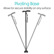 Vive Health LED Stand Alone Folding Cane with Nylon Travel Bag - Senior.com Canes