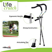 Millennial Medical Freedom Life Crutch with Ergonomic Handles & Articulating Tips - Fits Up to 6'0" - Senior.com Crutches