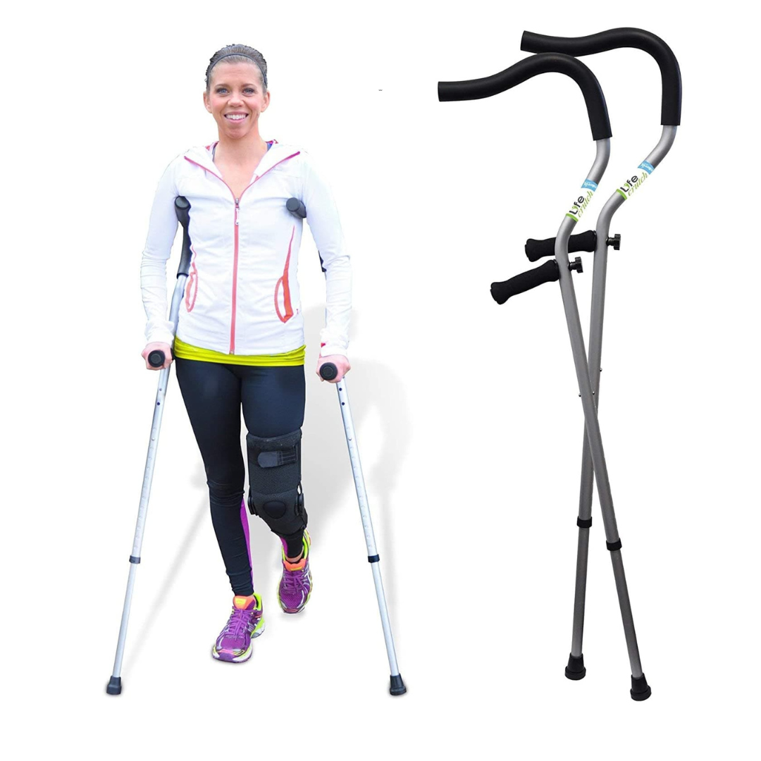 Millennial Medical Universal Life Crutch with Ergonomic Handles & Articulating Tips - Fits Up to 6'7" - Senior.com Crutches