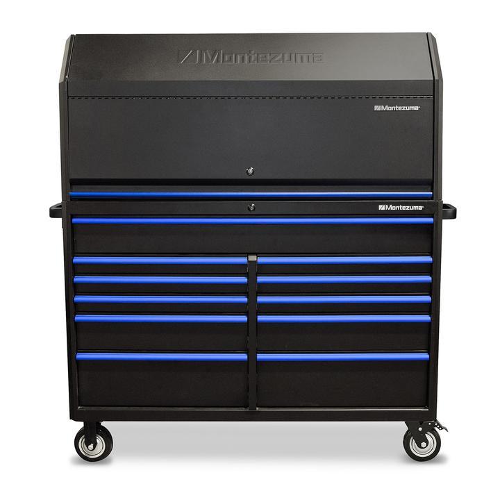 Montezuma 56 x 24 in. Tool Hutch with Power, USB Outlets & Pegboard - Senior.com Tool Cabinets
