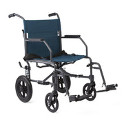 Medline Transport Folding Wheelchair with Lightweight Steel Frame - Teal - Senior.com Transport Chairs