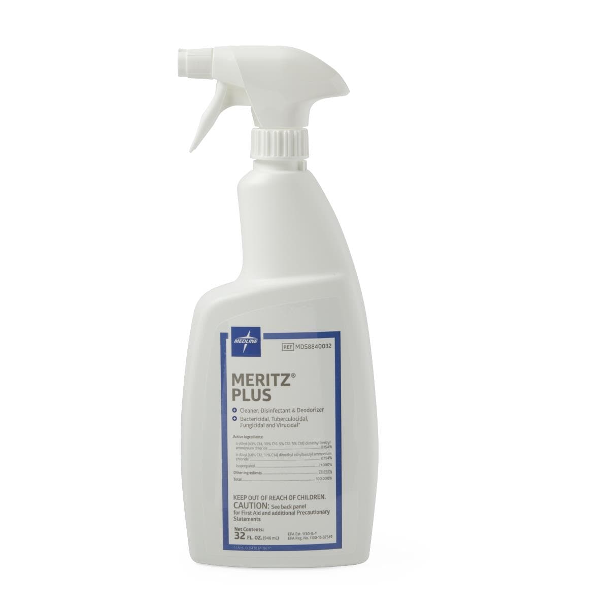 Medline Meritz Plus Hospital Grade Disinfectant Spray - 32 Oz Bottle - Senior.com Disinfectants
