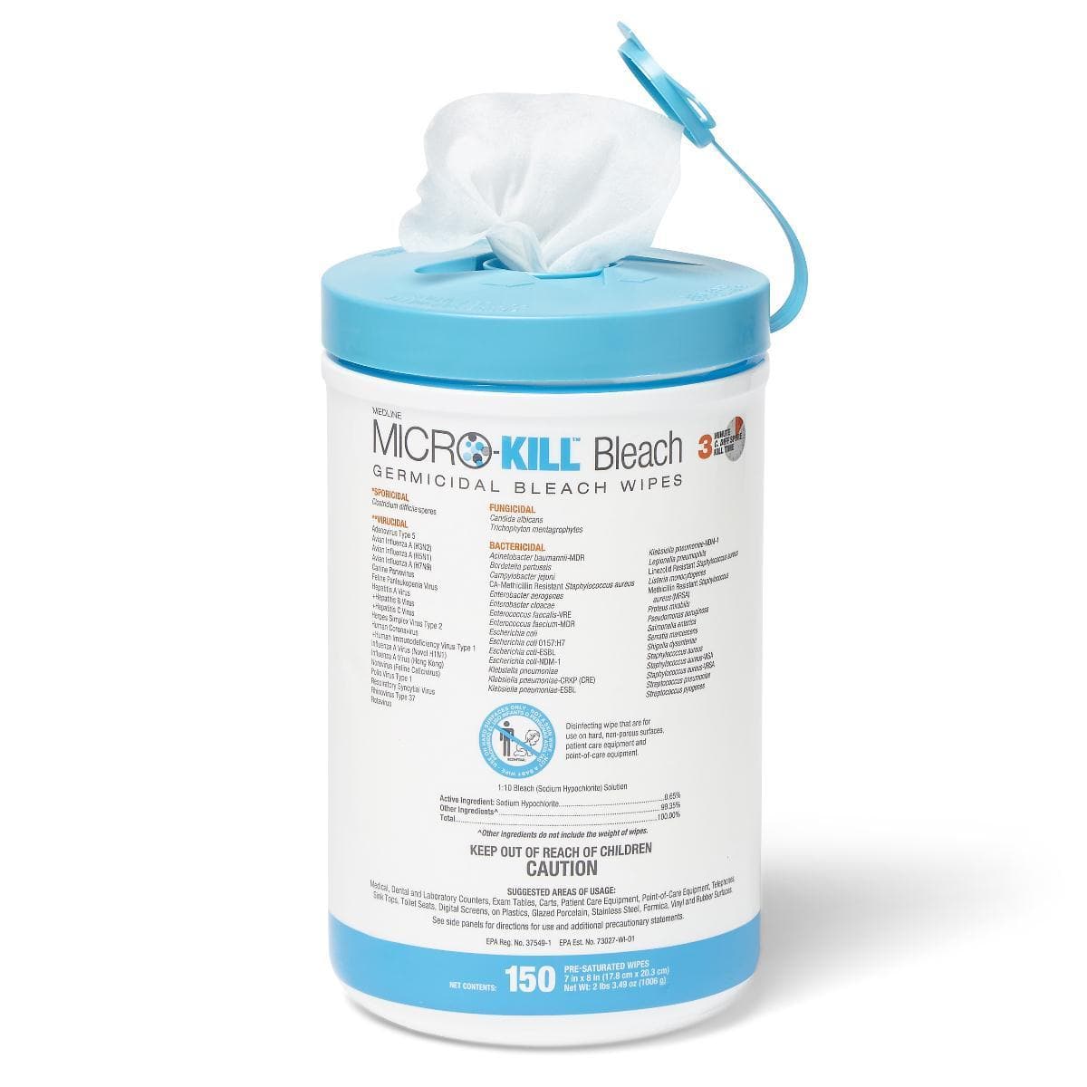 Micro-Kill Bleach Germicidal Surface Cleaning Wipes - 150 Wipes - Senior.com Bleach