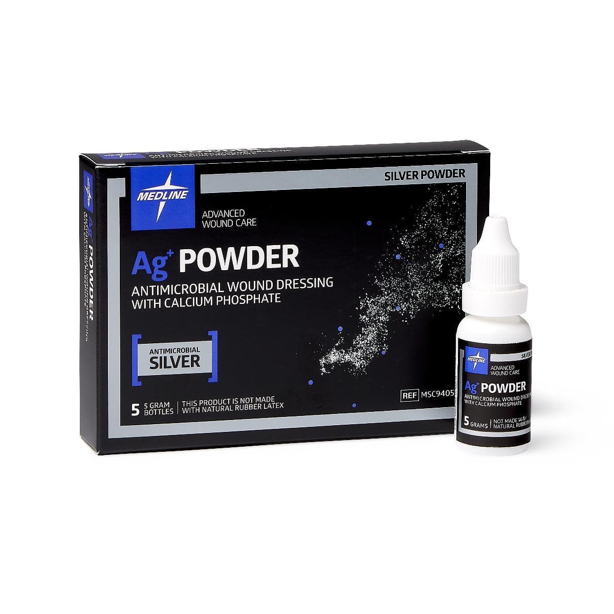Medline Ag+ Powder Antimicrobial Wound Dressing with Calcium Phosphate - Senior.com Wound Care Powders