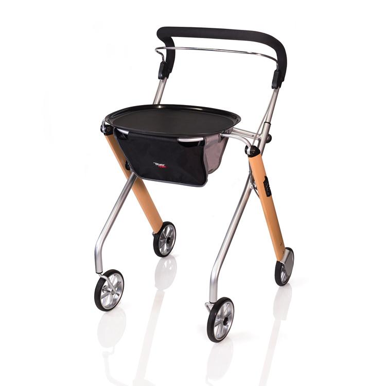 Trust Care Let's Go Indoor Compact Rollator with Food Tray & Basket - Senior.com Rollators