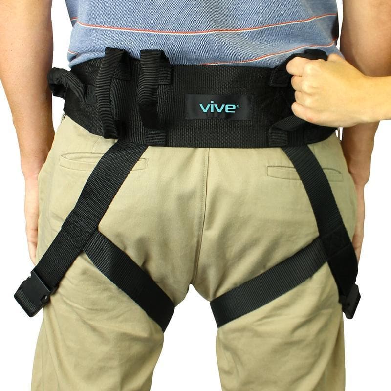 Vive Health Padded Patient Transfer Gait Belt with Leg Straps - Senior.com Gair Belts