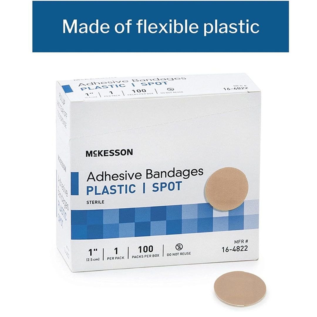 McKesson Medi-Pak Performance Sheer Adhesive Spot Bandage - 1" Diameter - Senior.com Bandages