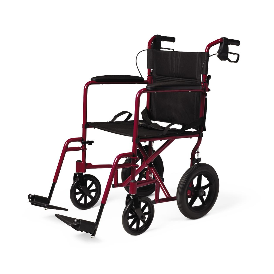 Medline Basic Aluminum Transport Chair with 12" Wheels - Senior.com Transport Chairs