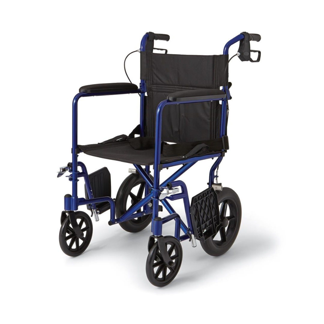 Medline Basic Aluminum Transport Chair with 12" Wheels - Senior.com Transport Chairs