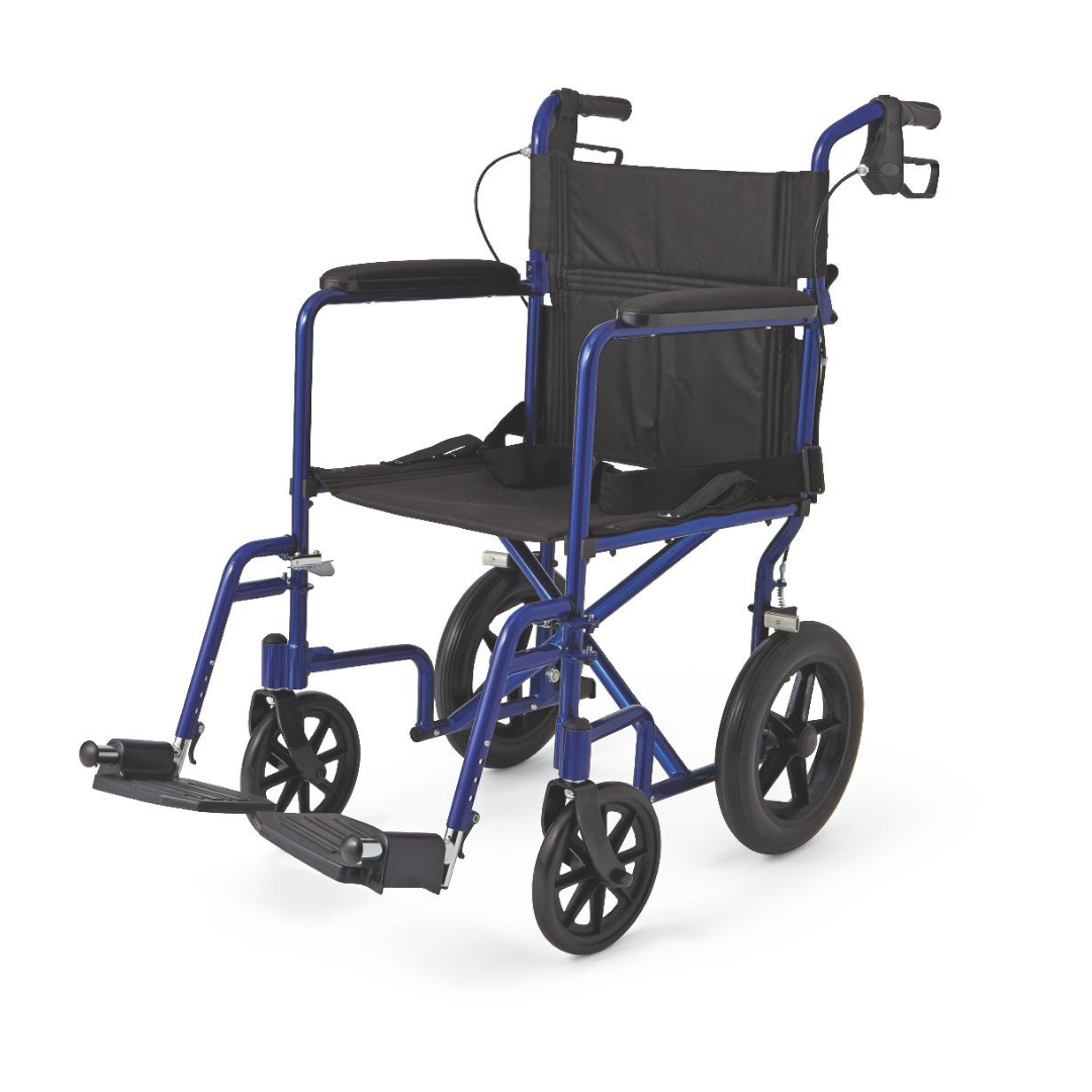 Medline Basic Aluminum Transport Chair with 12" Wheels - Senior.com Transport Chairs