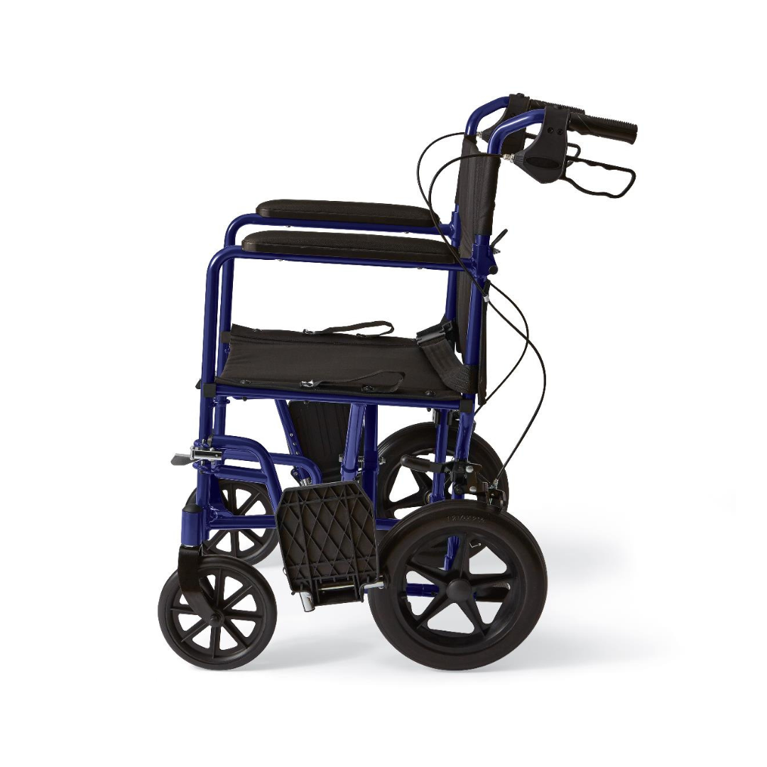Medline Basic Aluminum Transport Chair with 12" Wheels - Senior.com Transport Chairs