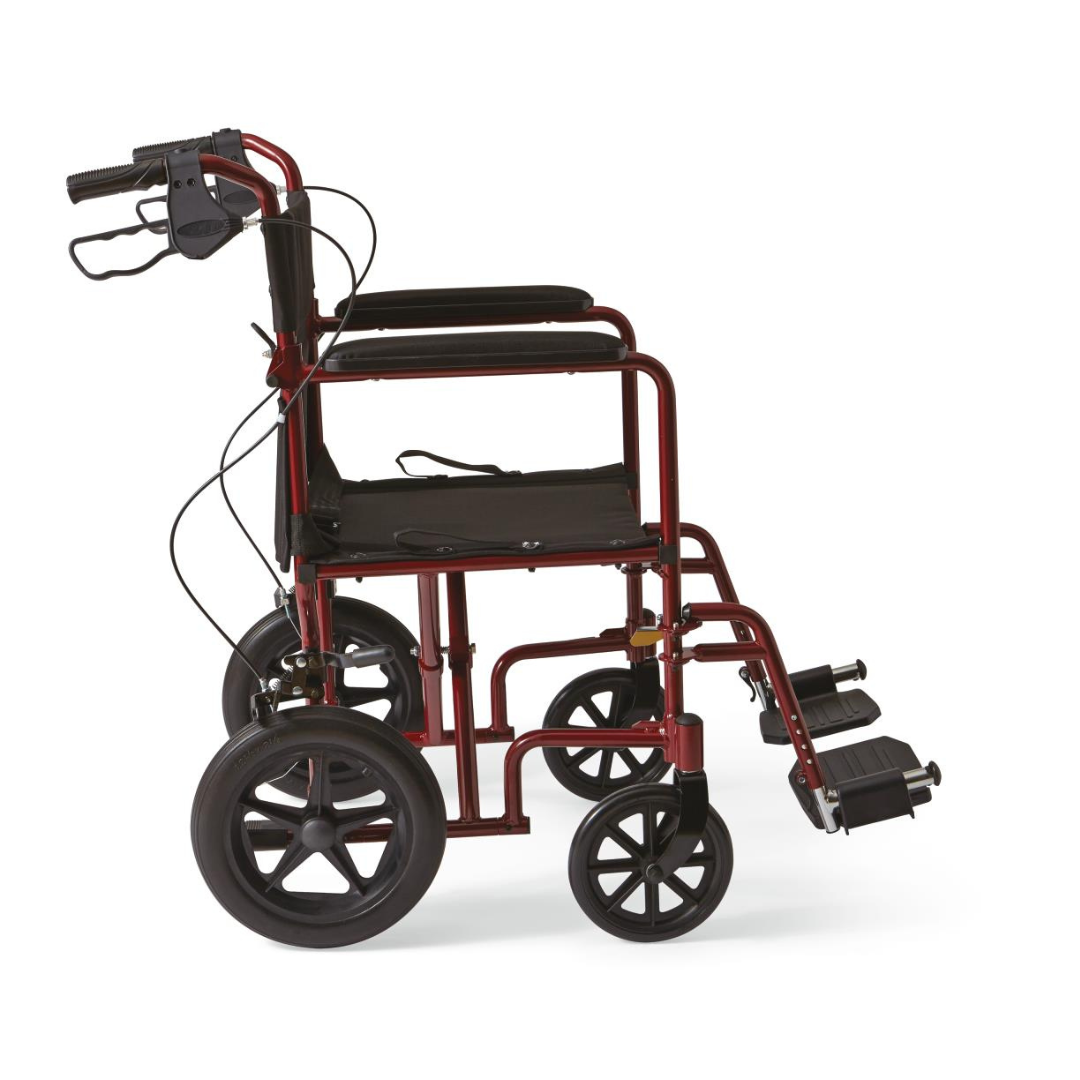 Medline Basic Aluminum Transport Chair with 12" Wheels - Senior.com Transport Chairs