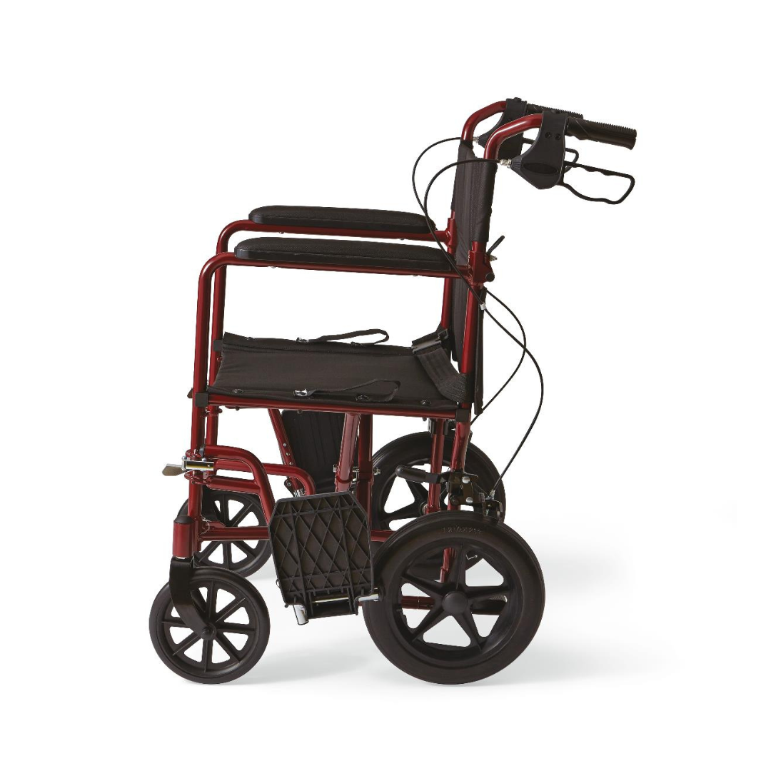 Medline Basic Aluminum Transport Chair with 12" Wheels - Senior.com Transport Chairs