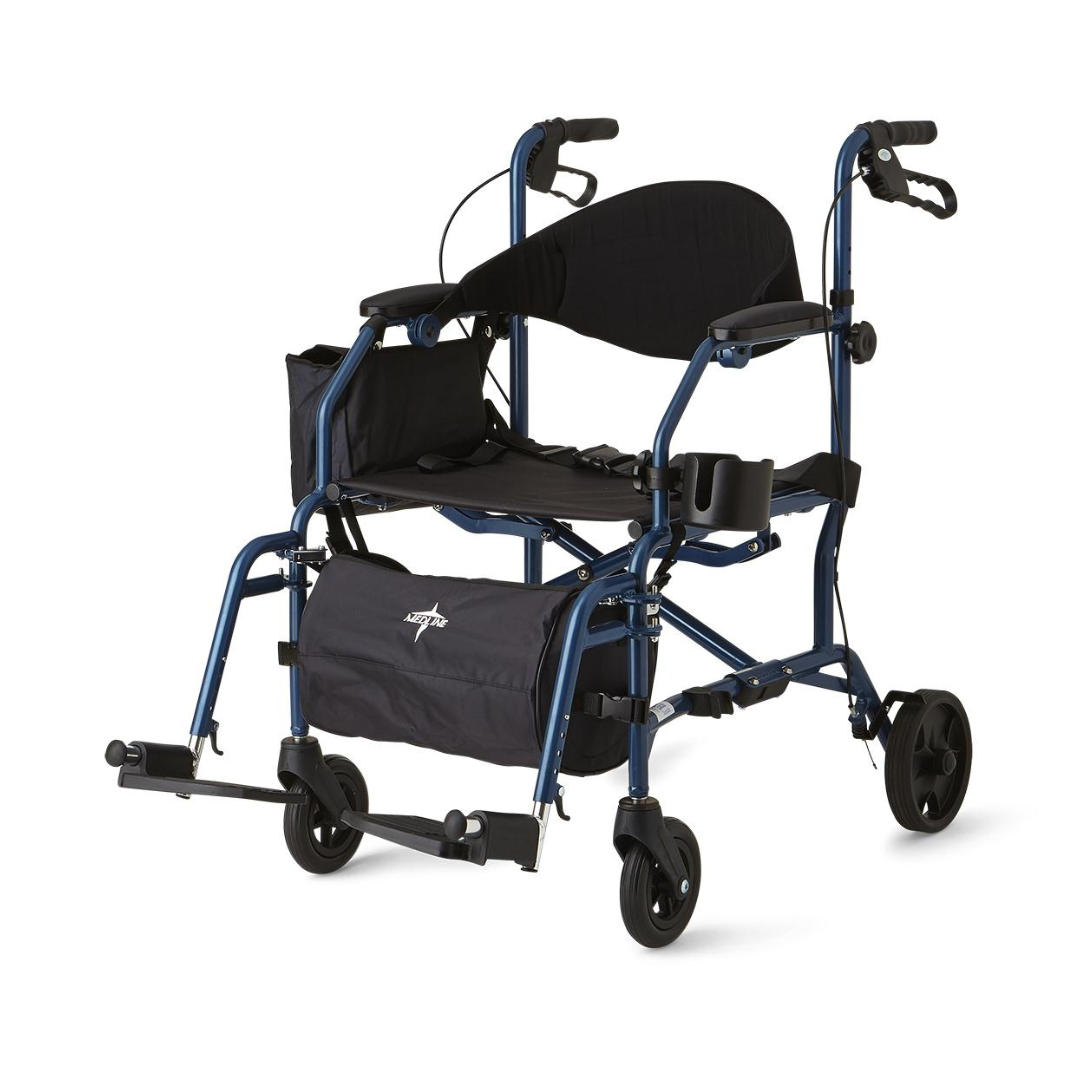 Medline Deluxe Hybrid Combination Rollator & Transport Chairs - Senior.com Rollators