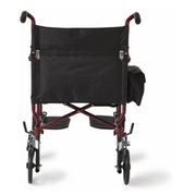 Medline Ultralight Steel Transport Chair with Removable Wheels - Red - Senior.com Transport Chairs