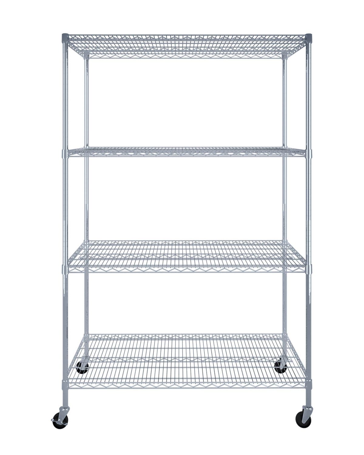SafeRacks 4-Tier Wire Shelving Storage Racks on Wheels - 24” x 48” x 72” - Senior.com Storage Racks with Wheels