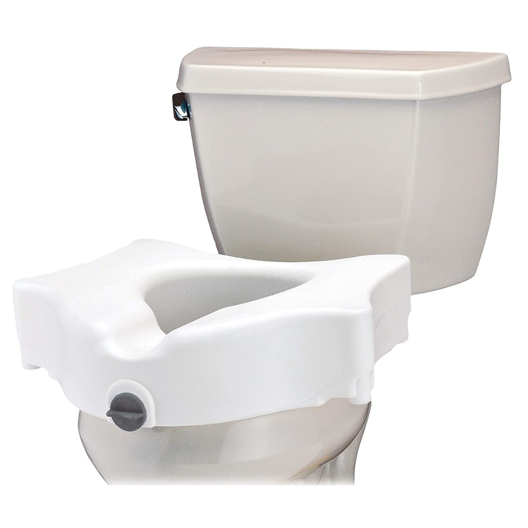 NOVA Medical Elevated Locking Raised Toilet Seat - 5" Riser - Senior.com Locking Toilet Seats