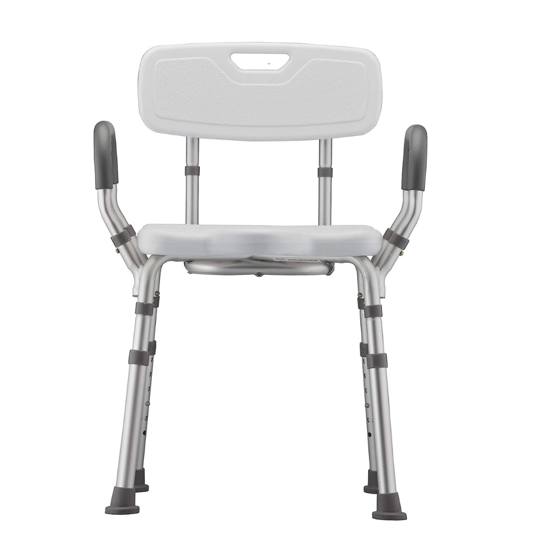 Nova Medical Bath Seat with Arms & U-Shaped Cutout - Senior.com Bath Benches & Seats