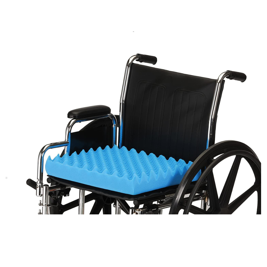 NOVA Seat & Wheelchair Cushion, Convoluted “Egg Crate” Foam Cushion, 18”W x  16”D x 3”Thick, No Cover